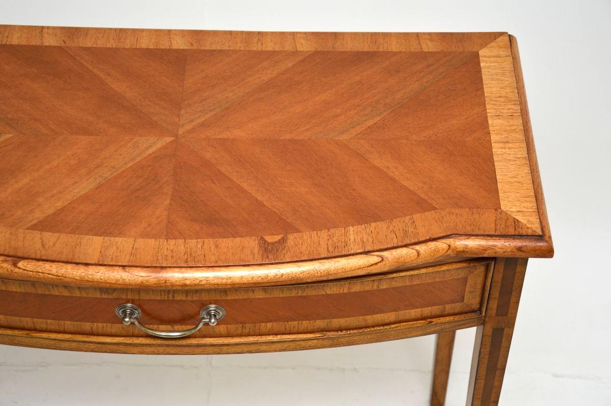 Antique Inlaid Walnut Console Side Table For Sale 1