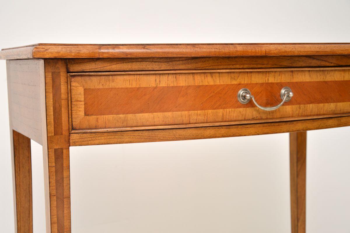 Antique Inlaid Walnut Console Side Table For Sale 2
