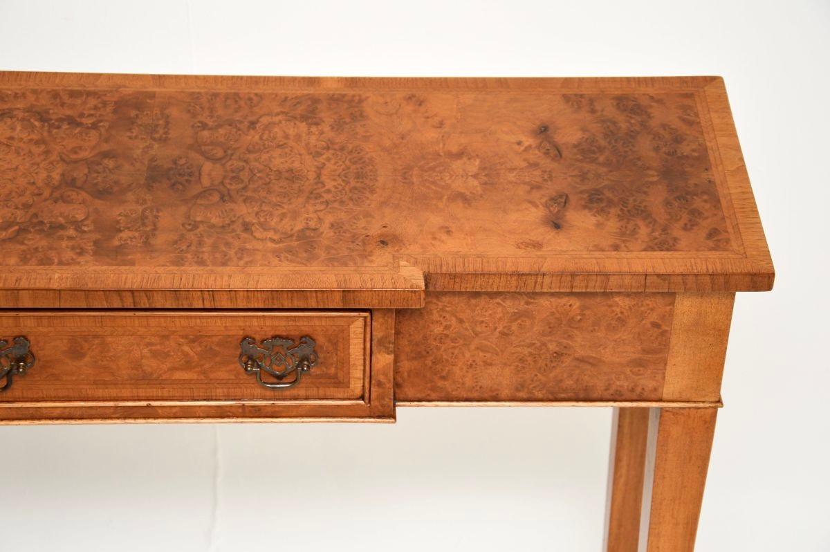 Antique Inlaid Walnut Console Side Table For Sale 1