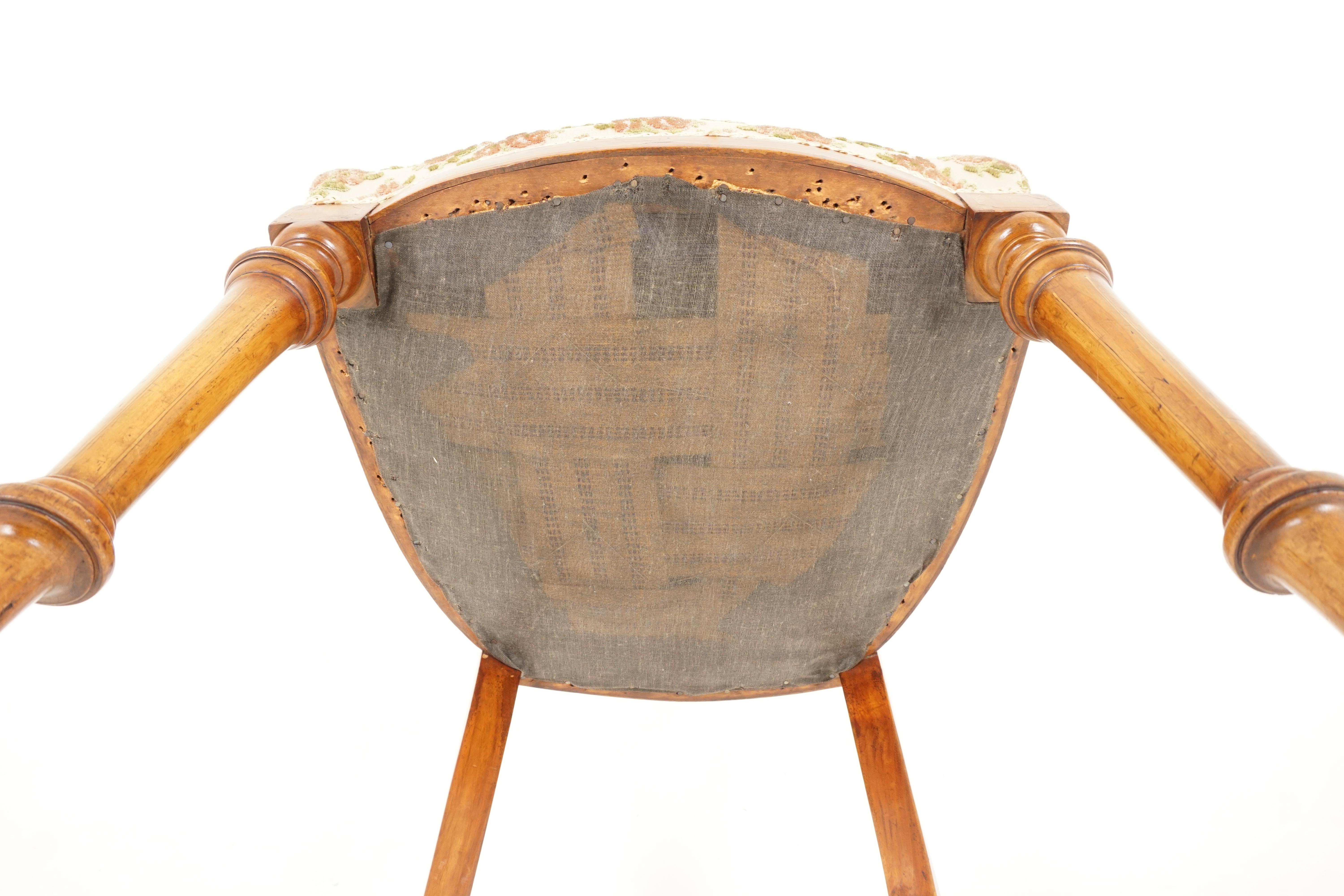 Antique Inlaid Walnut Occasional Chair, Antique Furniture, Scotland 1890, B2286 1