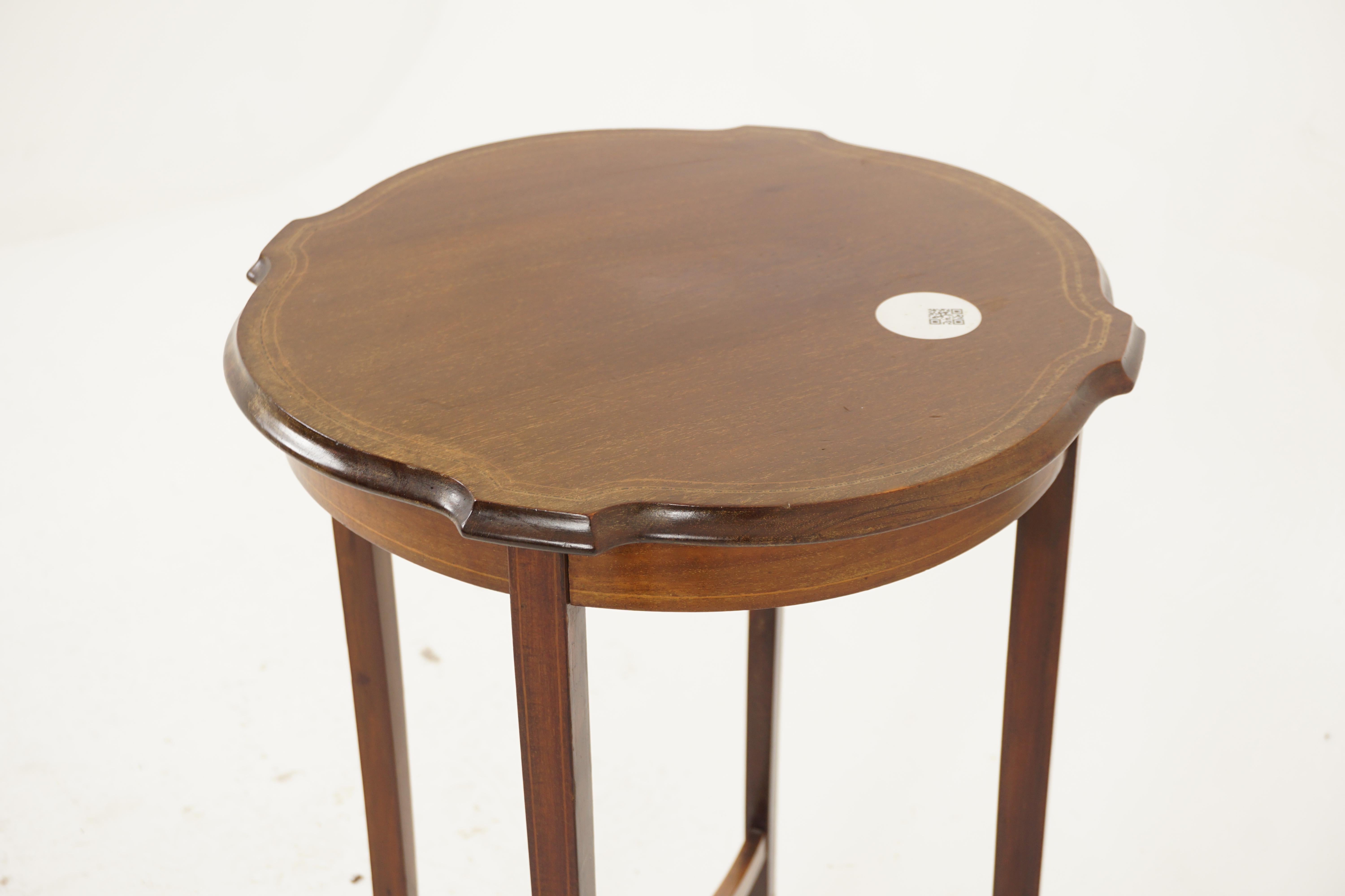Oak Antique Inlaid Walnut Occasional Table, Lamp, Plant Stand, Scotland 1900, H1124 For Sale