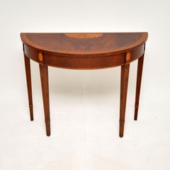 Antique Inlaid Walnut Sheraton Style Console Table