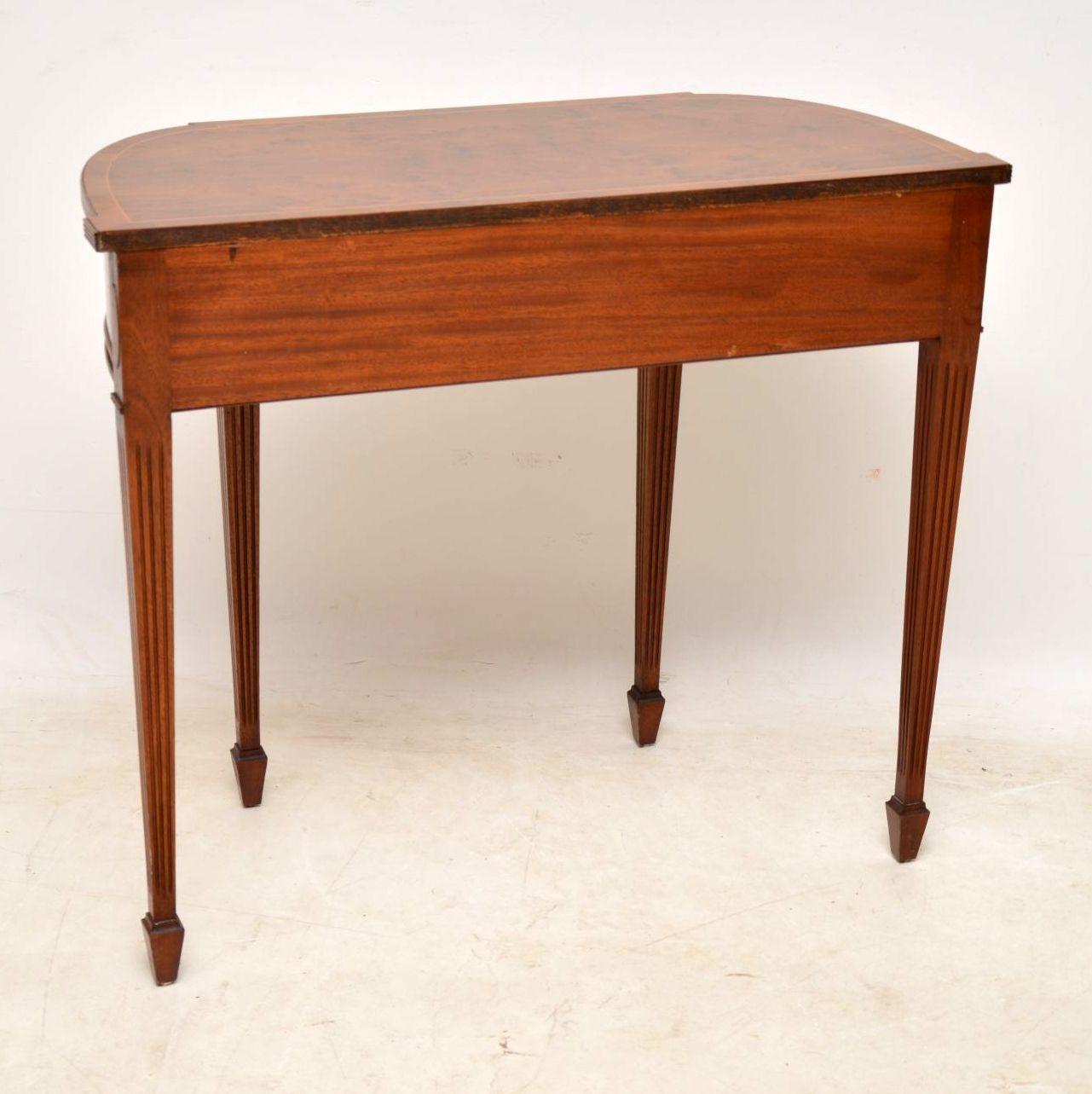 Antique Inlaid Yew Wood Console Table 4