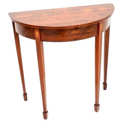 Antique Inlaid Yew Wood Console Table