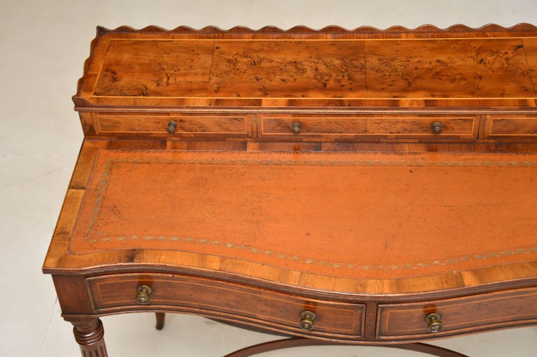 Antique Inlaid Yew Wood Escritoire Writing Table / Desk at 1stDibs