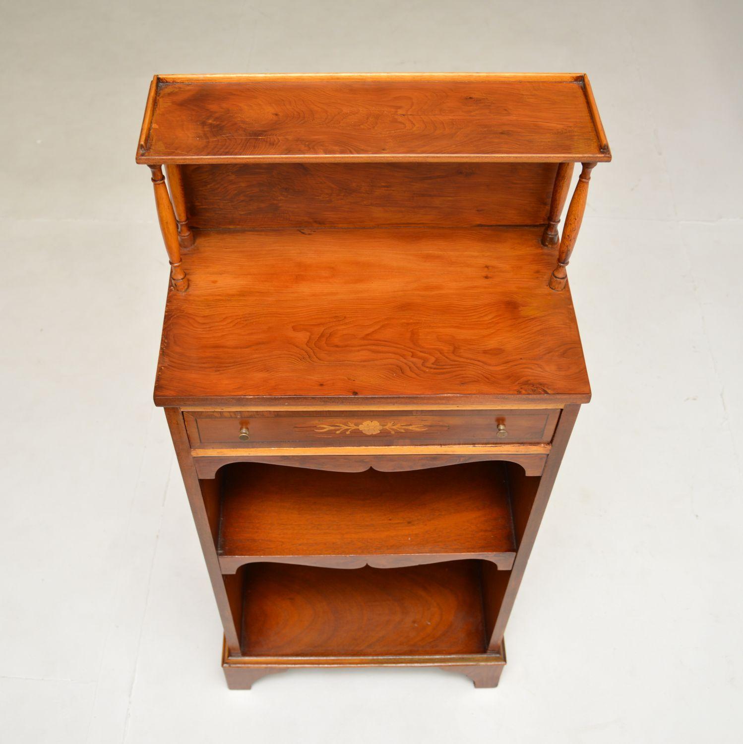 Antique Inlaid Yew Wood Open Bookcase In Good Condition In London, GB