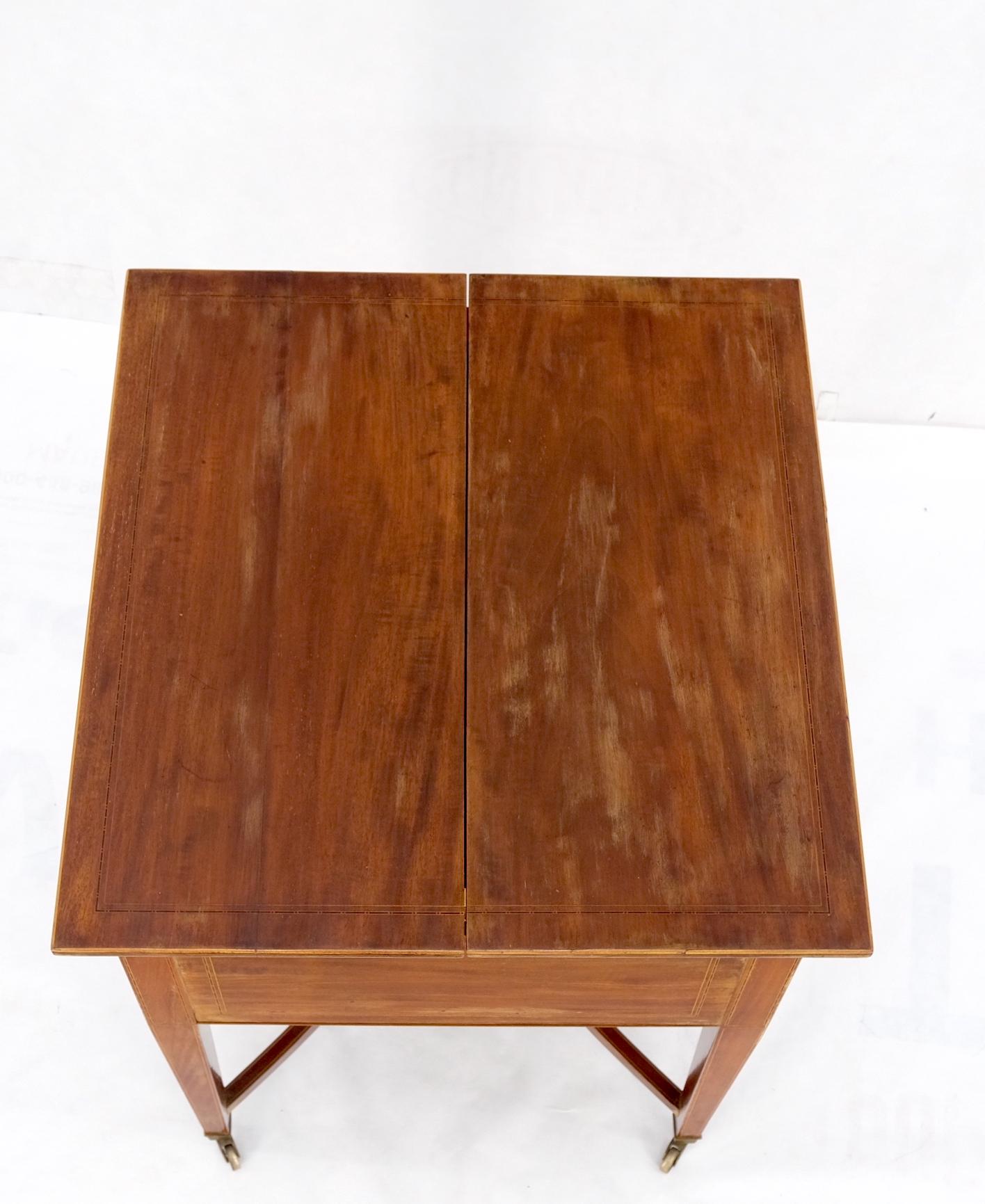 Antique Inlay Mahogany Liquor Cabinet w/ Contents Raising Mechanism Unique 7
