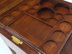 Antique Inlay Mahogany Liquor Cabinet w/ Contents Raising Mechanism Unique