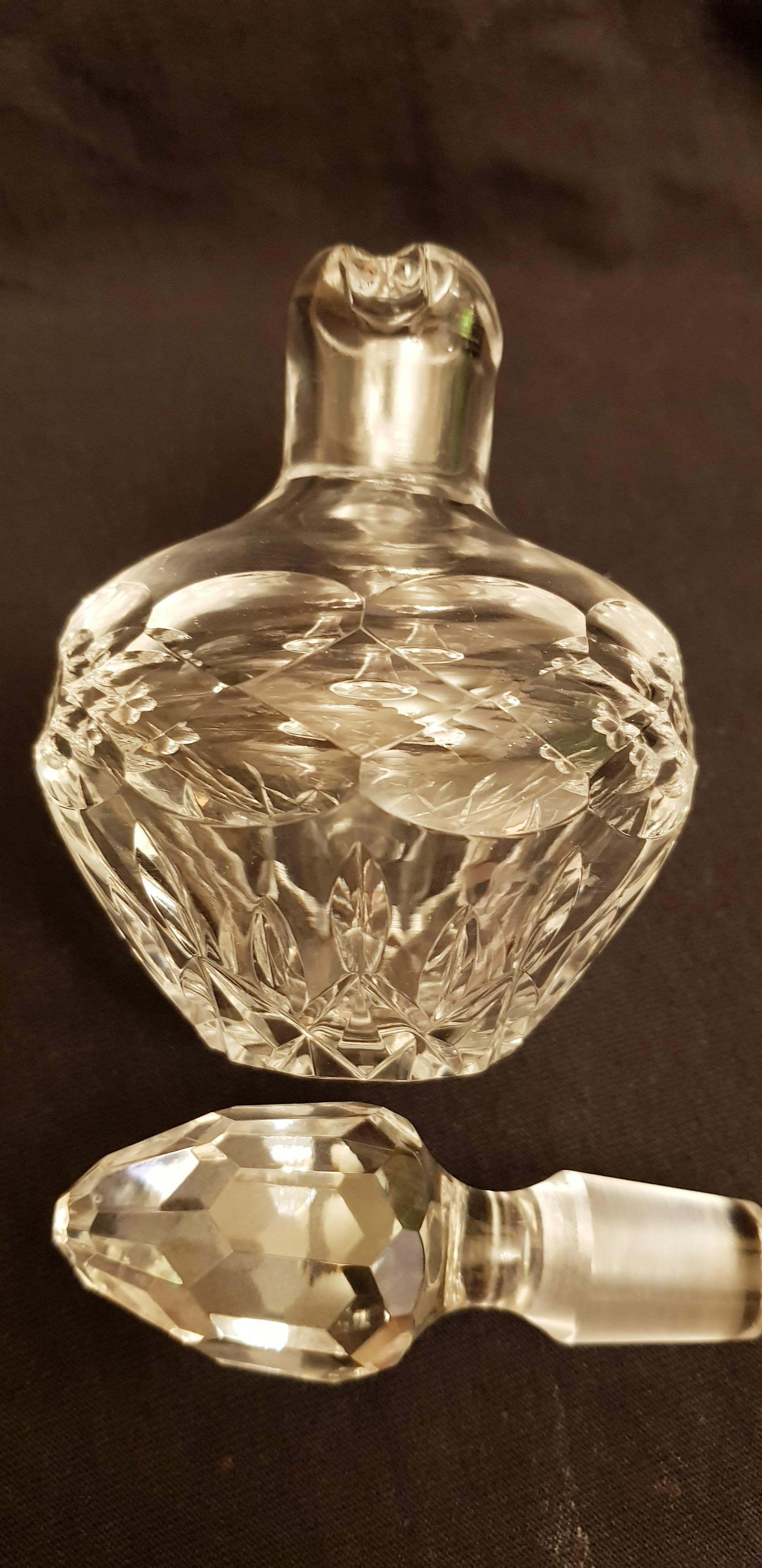 Irish Antique Innisfree Signed Crystal Patern Cut Bottle from Waterford For Sale