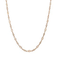 Gems Are Forever Antique Style 1.44 Ct Diamond Link Chain Necklace 18K Rose Gold