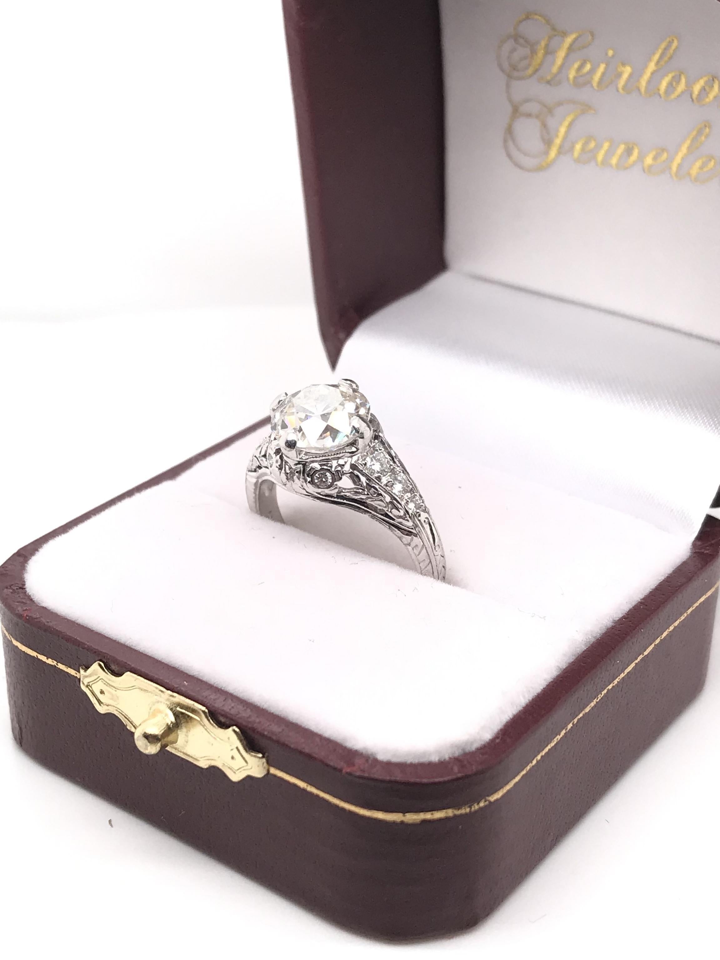 Antique Inspired 2.75 Carat Diamond Filigree Ring 4