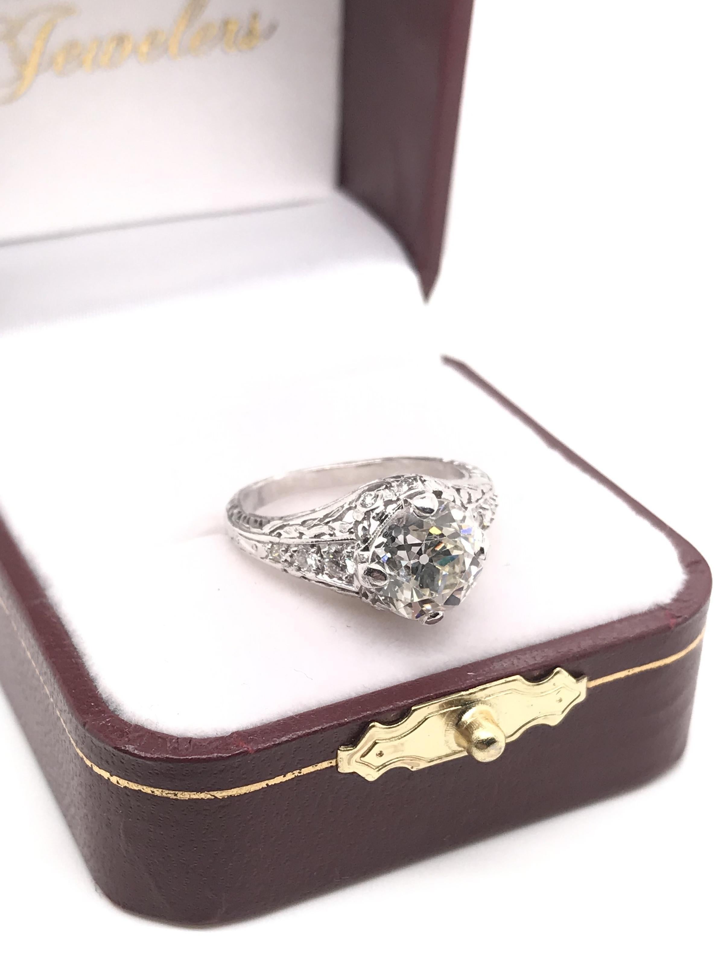 Antique Inspired 2.75 Carat Diamond Filigree Ring 5
