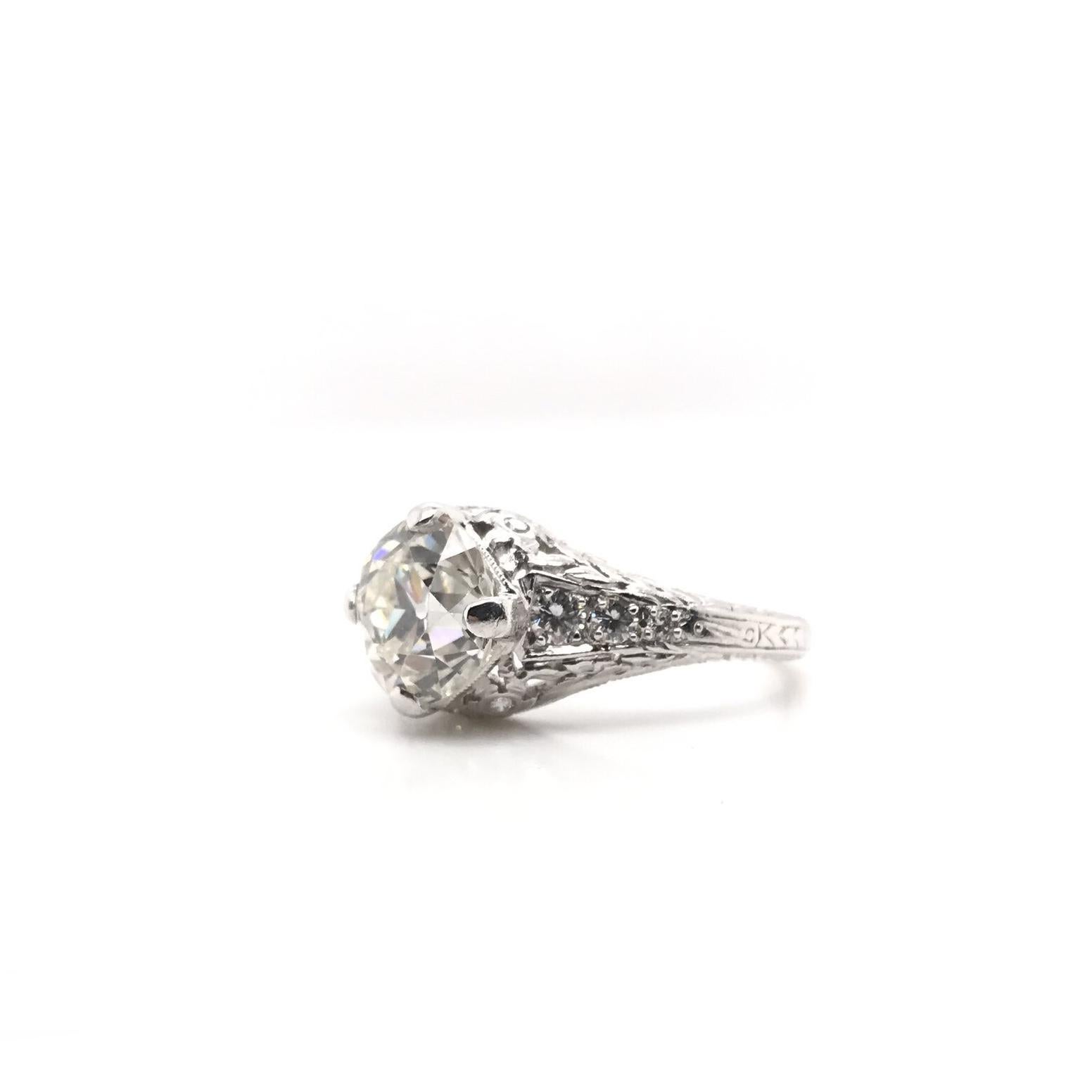 Women's Antique Inspired 2.75 Carat Diamond Filigree Ring