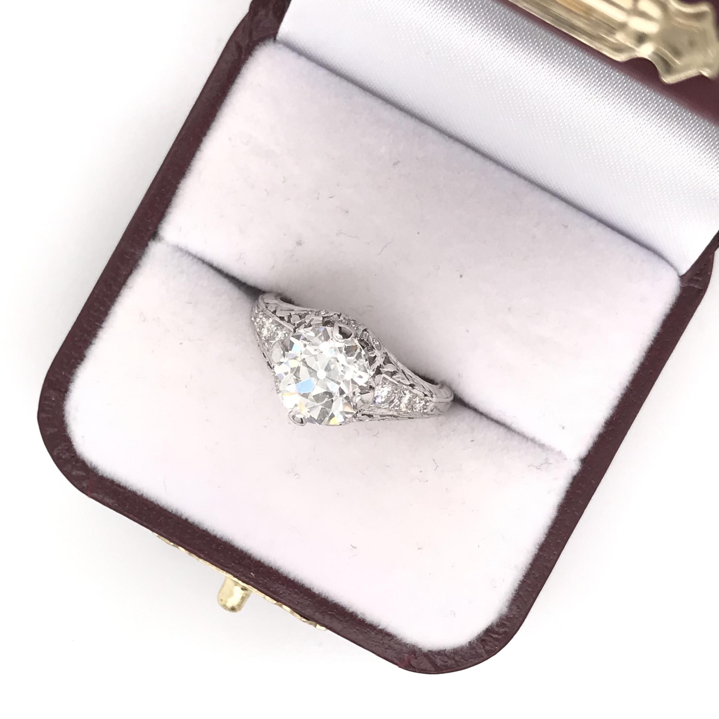 Antique Inspired 2.75 Carat Diamond Filigree Ring 2