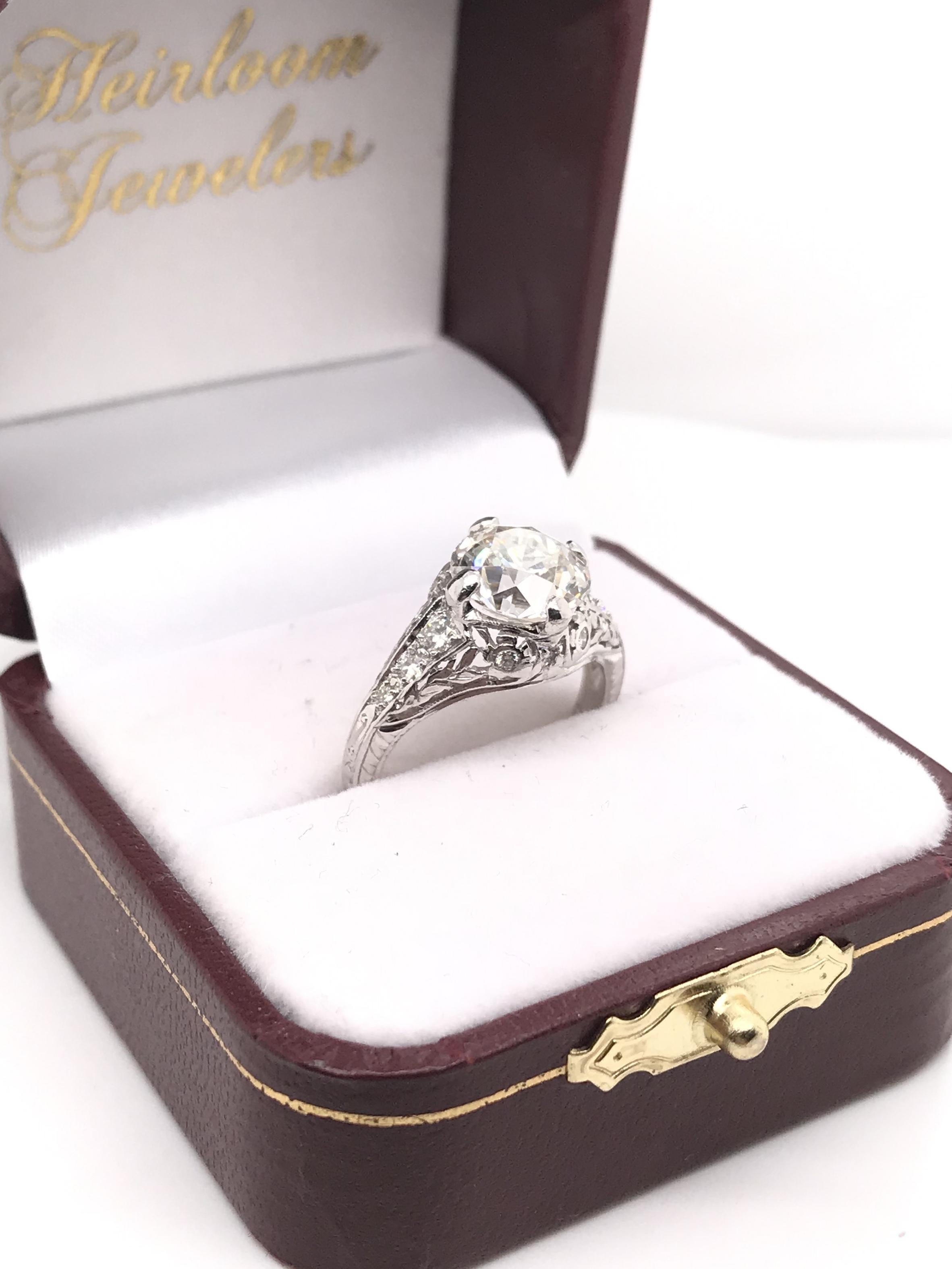 Antique Inspired 2.75 Carat Diamond Filigree Ring 3