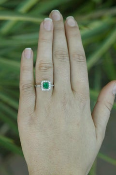 Antique Inspired Colombian Emerald Engagement Ring