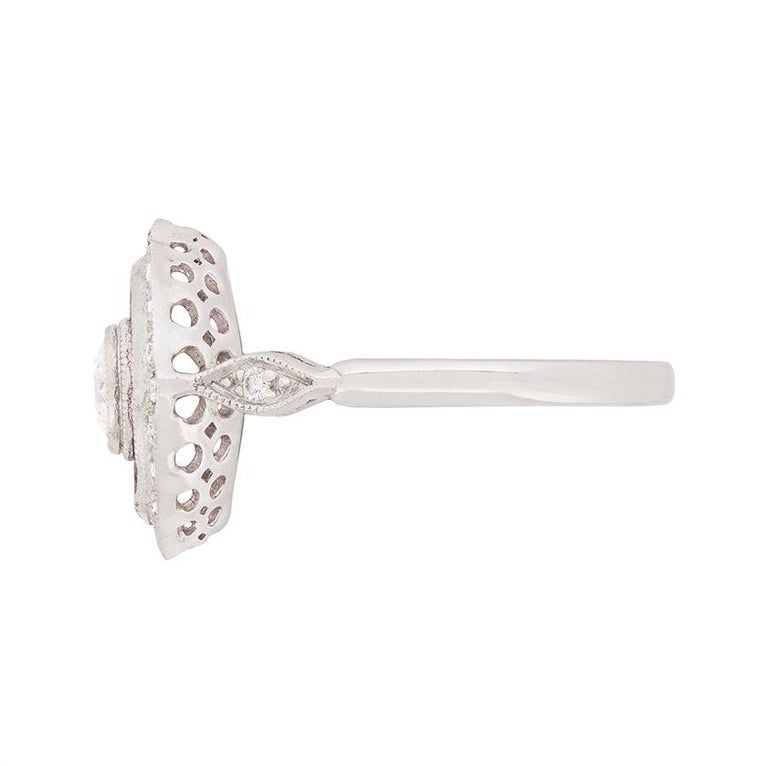 Antique-Inspired Diamond and Ruby Target Ring at 1stDibs | antique ...