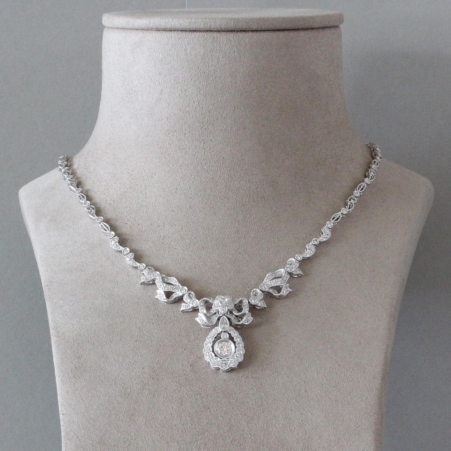vintage platinum necklace