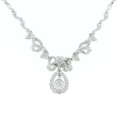 Antique Inspired Diamond Platinum Necklace