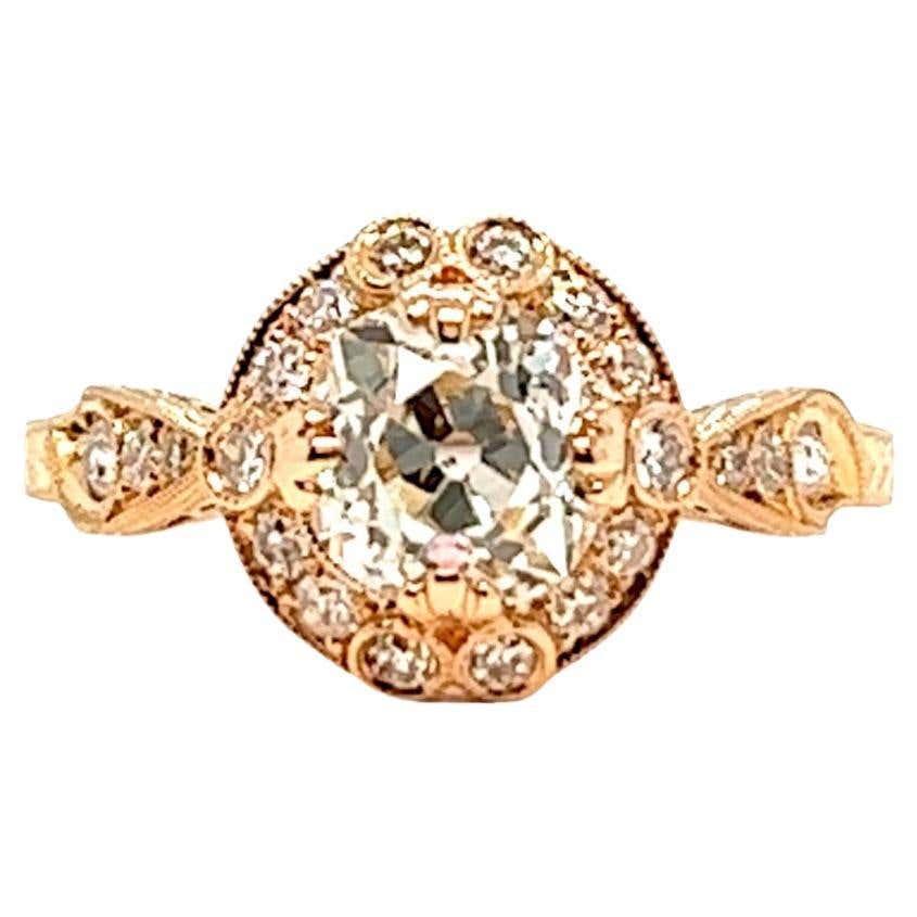 Authentic Victorian GIA Certified Old Mine Cut Diamond Gold Cluster ...