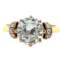 Antique Inspired GIA 1.64 Carat Old Euro Diamond 18K Rose Gold Engagement Ring