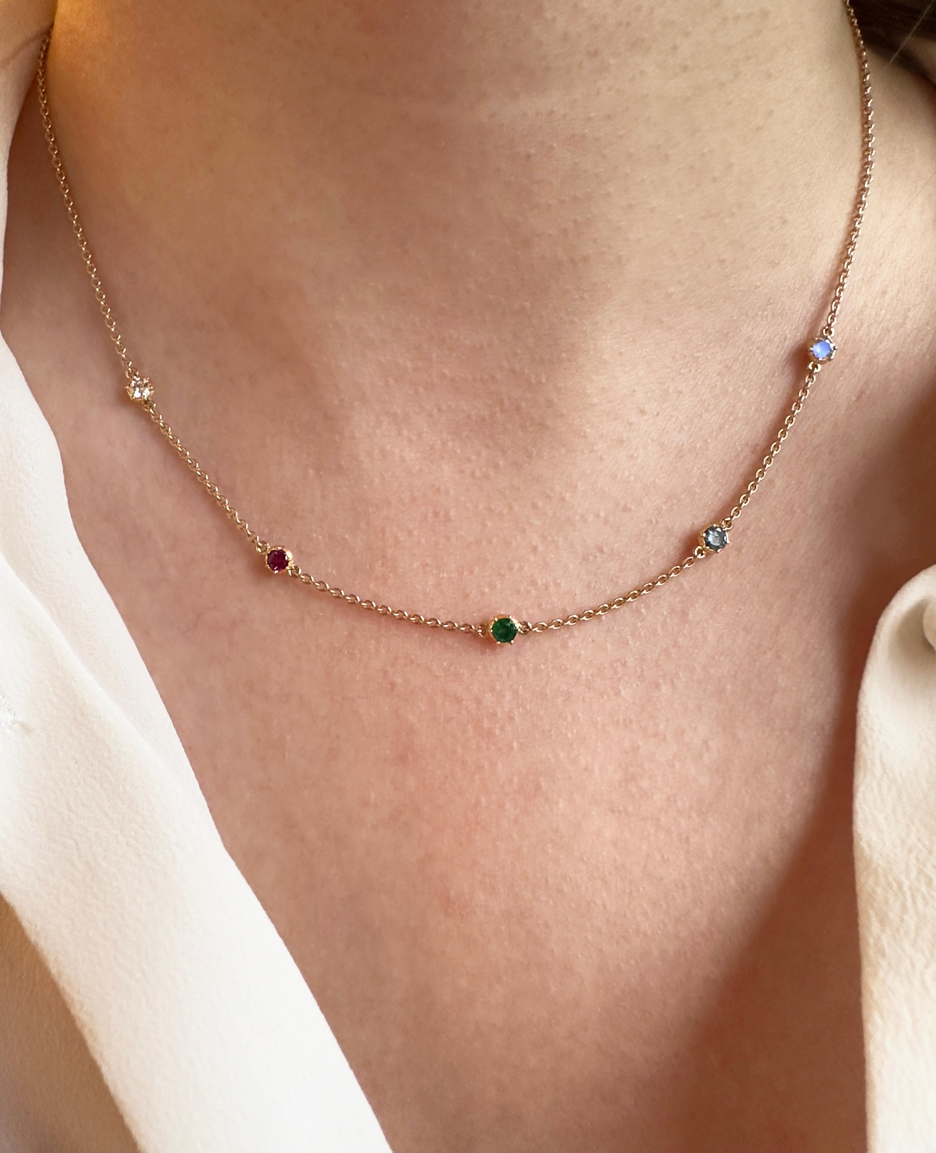multi color gem necklace