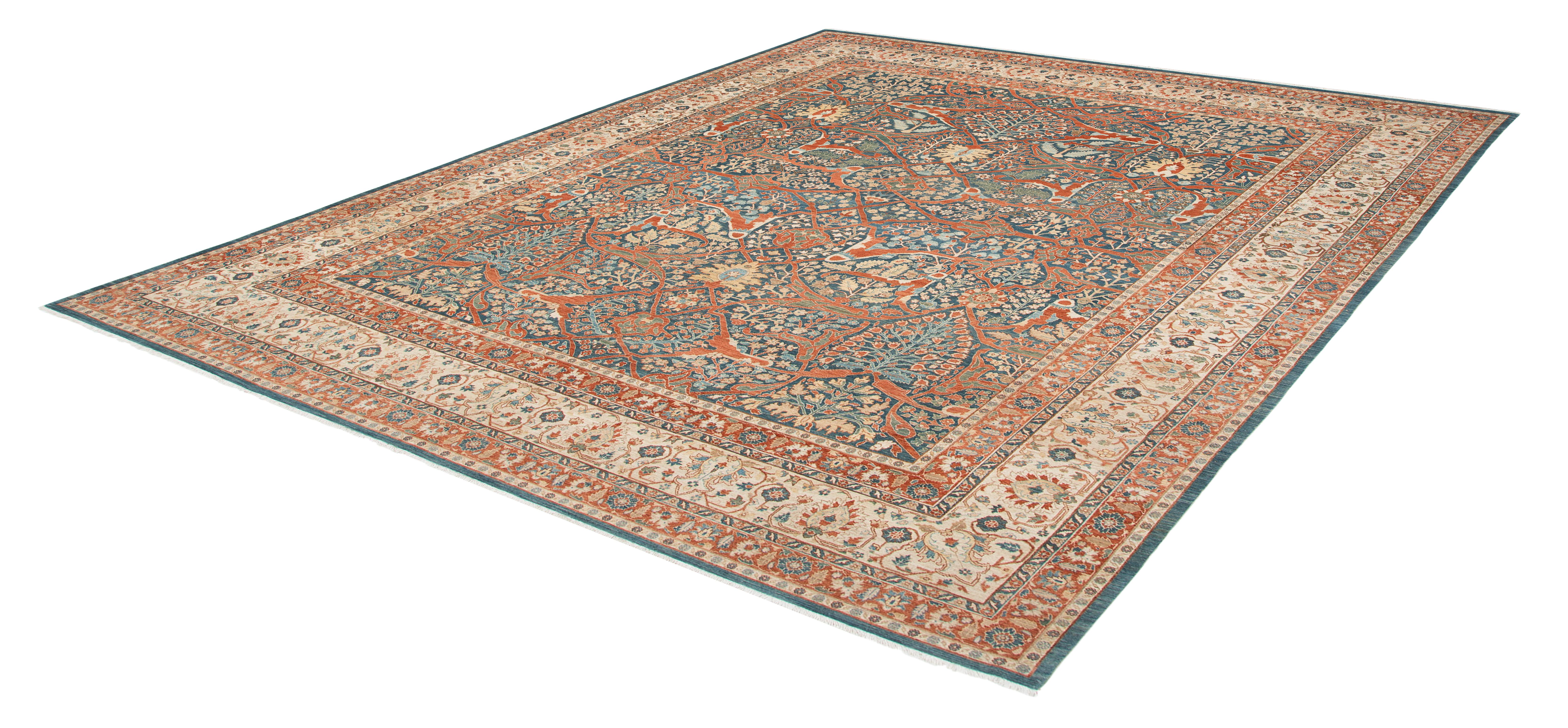 Antik inspirierter persischer Tabriz-Handwebteppich (Wolle) im Angebot