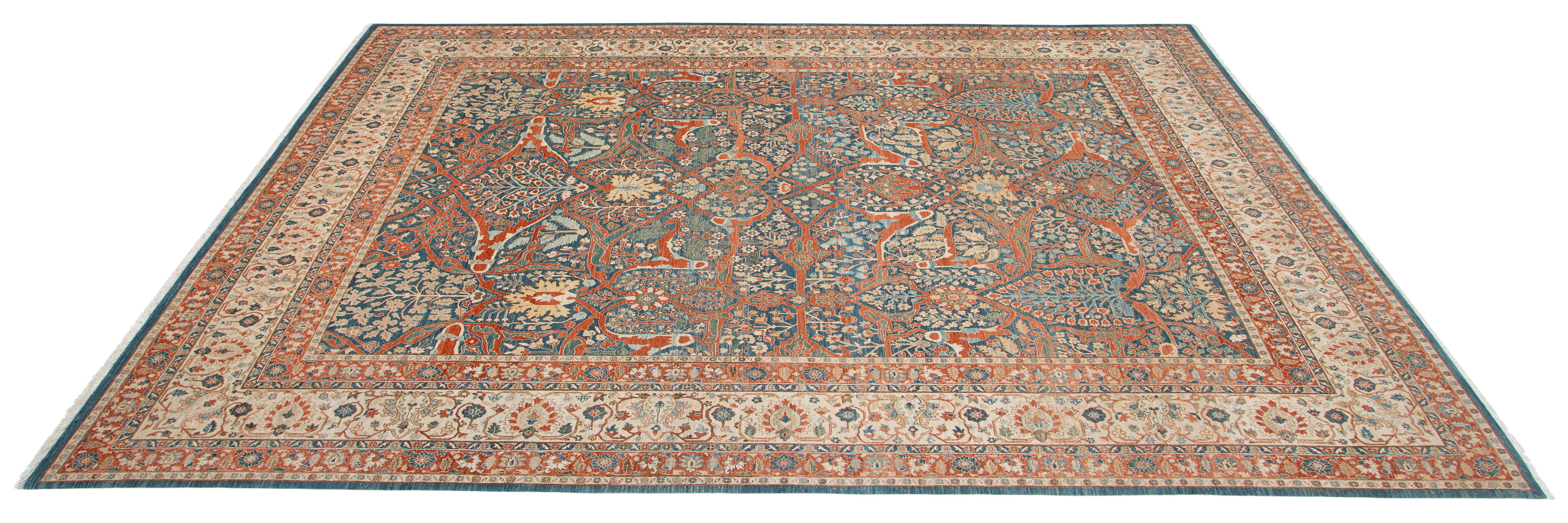 Antik inspirierter persischer Tabriz-Handwebteppich im Angebot 2