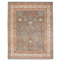 Antique-Inspired Persian Tabriz Handwoven Rug