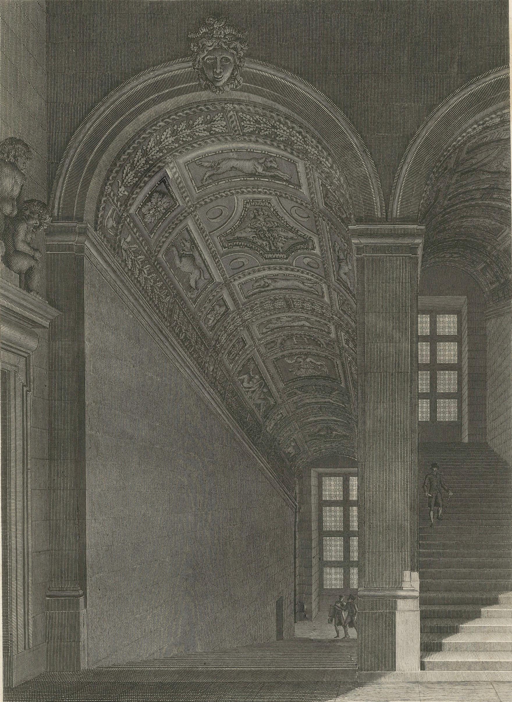 Antique Institut de France Grand Staircase Interior Print – Baltard 1803