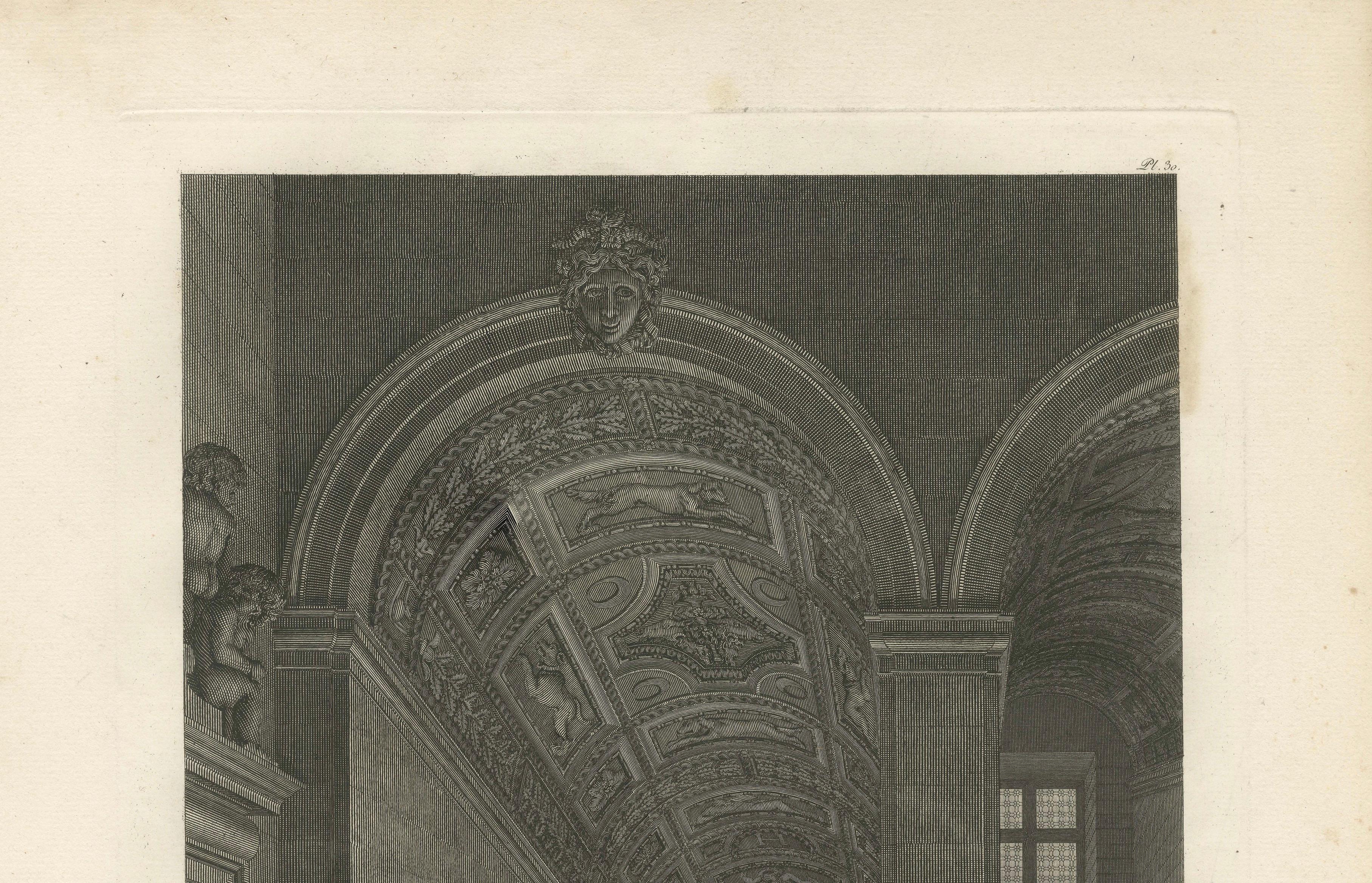 Antique Institut de France Grand Staircase Interior Print – Baltard 1803