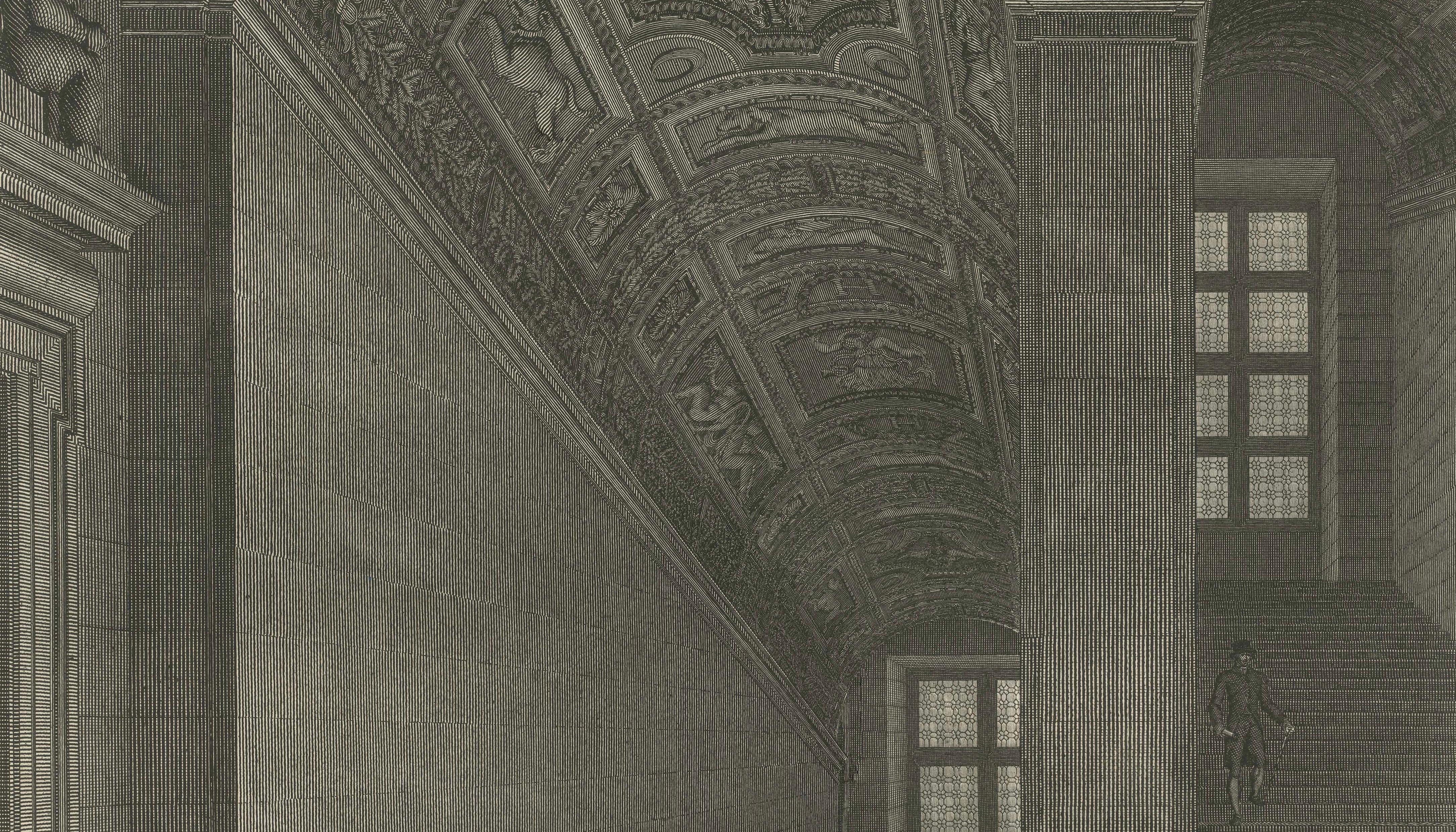Antique Institut de France Grand Staircase Interior Print – Baltard 1803