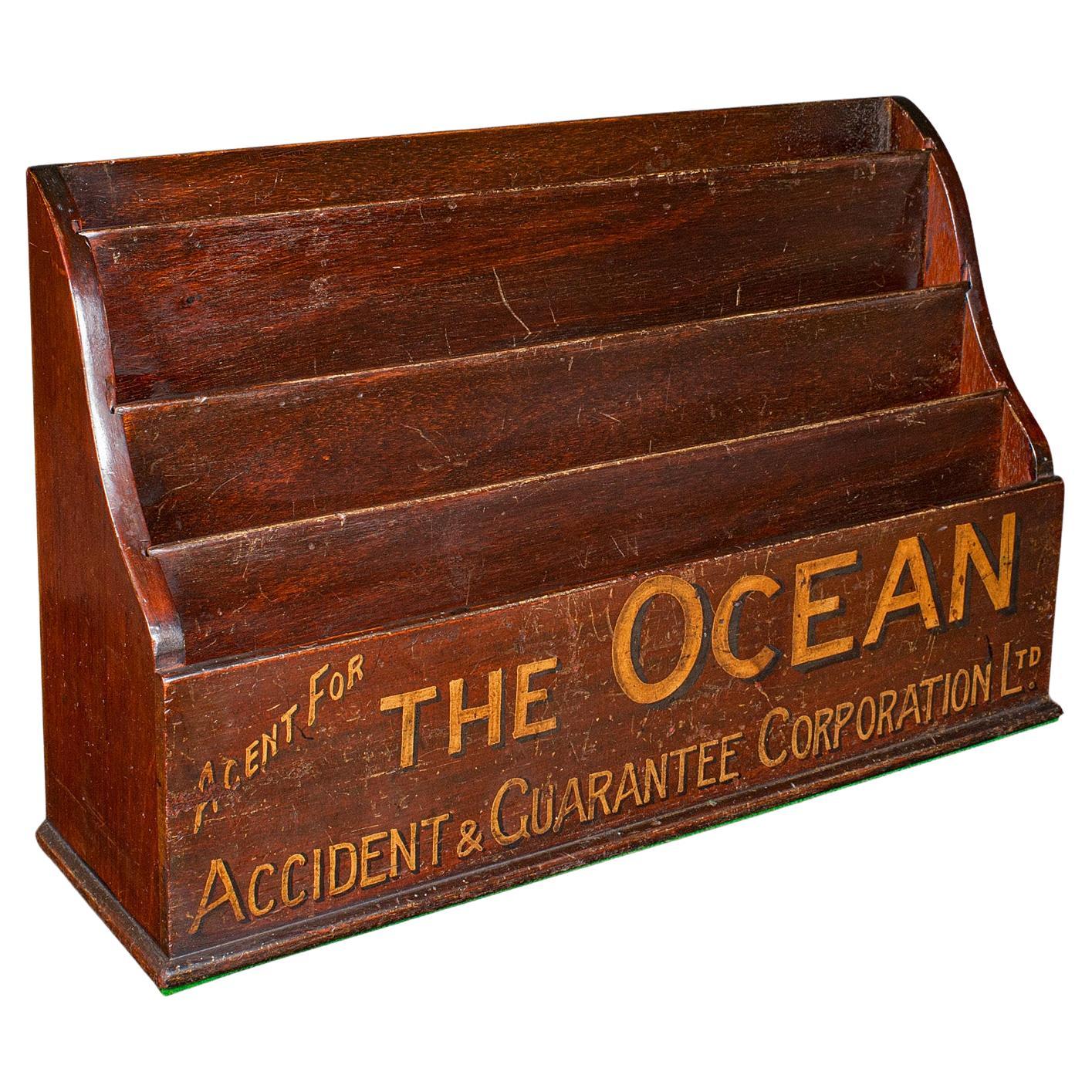 Antiguo Ordenador de Escritorio de Agente de Seguros, Inglés, Organizador de Cartas de Oficina, Victoriano en venta