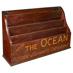 Antiguo Ordenador de Escritorio de Agente de Seguros, Inglés, Organizador de Cartas de Oficina, Victoriano