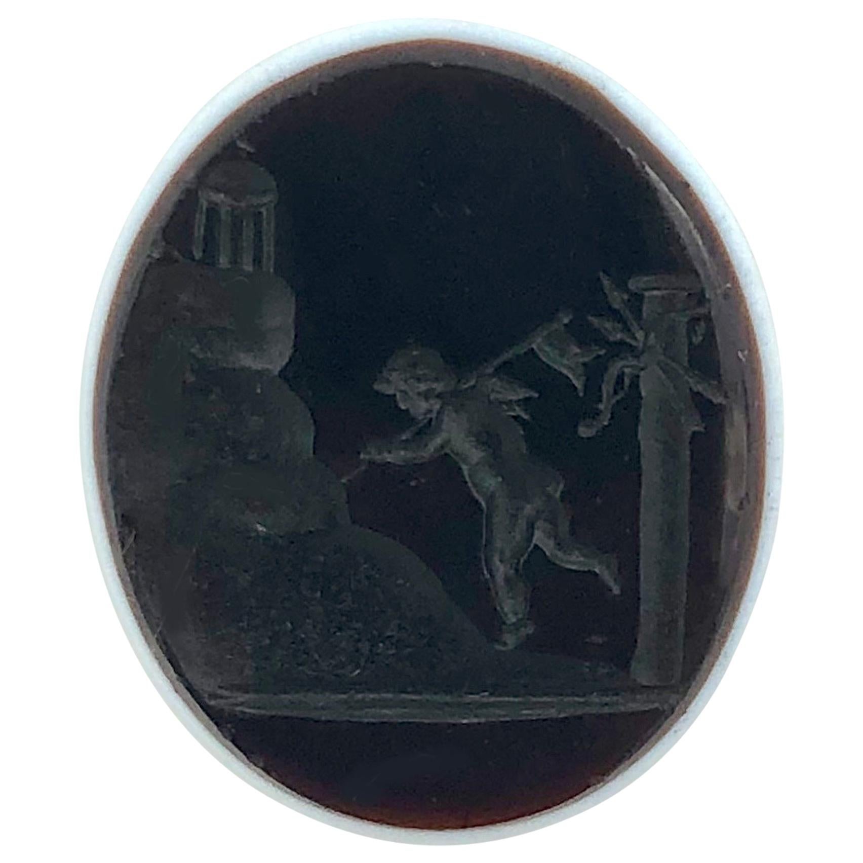 Antike Intaglio Amor-Klimbs, „Der Tempel der Liebe“, Sardonx