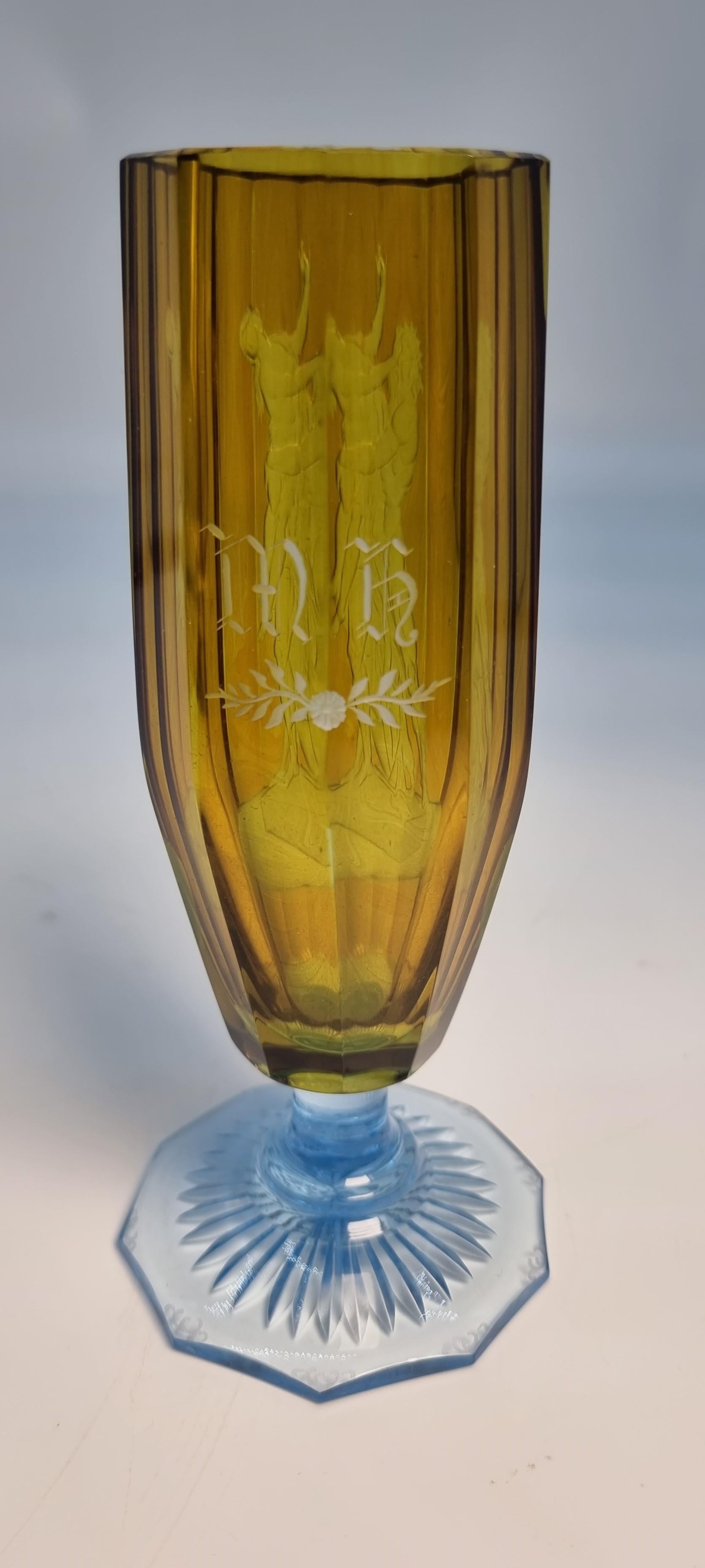 British antique intaglio engraved amber goblet depicting Proserpina and Jupiter c 1880 For Sale