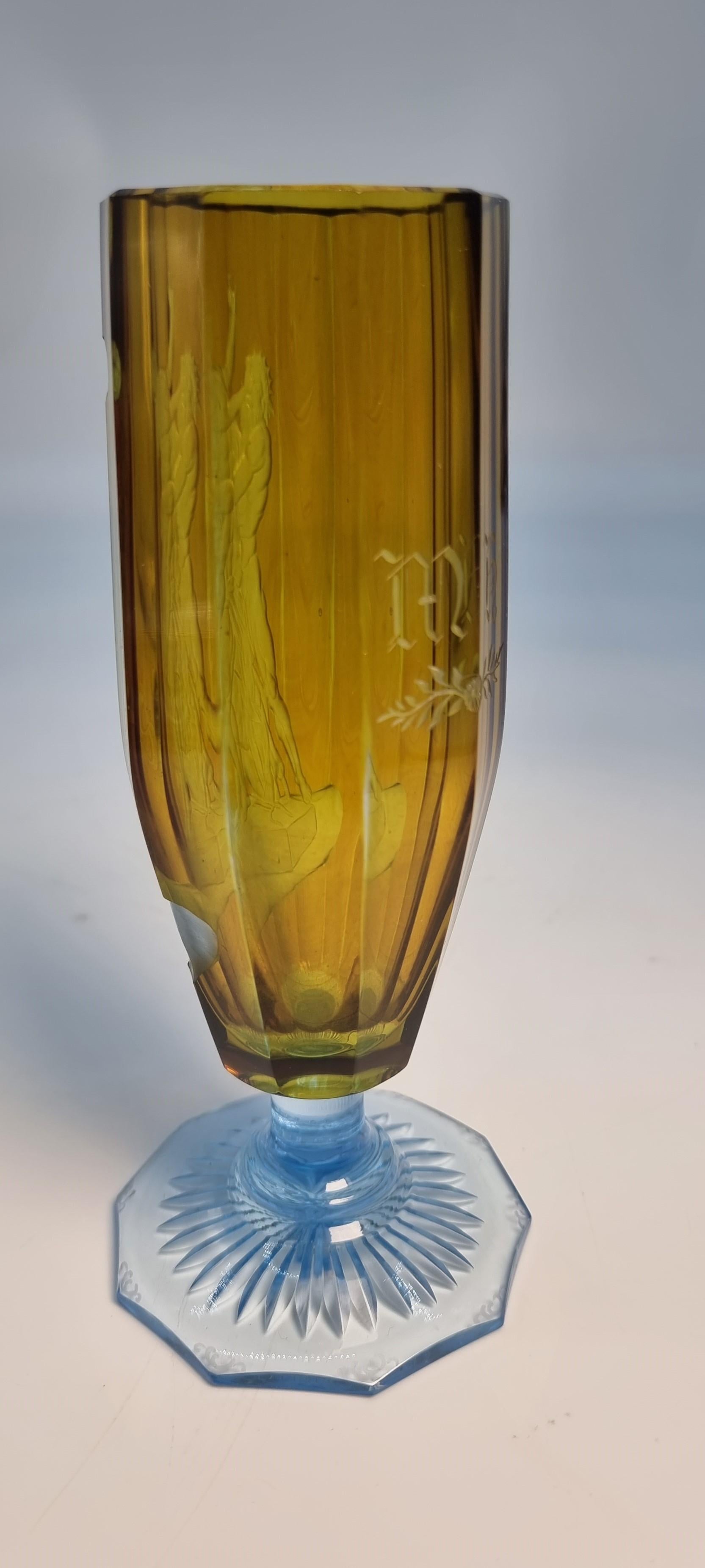antique intaglio engraved amber goblet depicting Proserpina and Jupiter c 1880 In Good Condition For Sale In Central England, GB