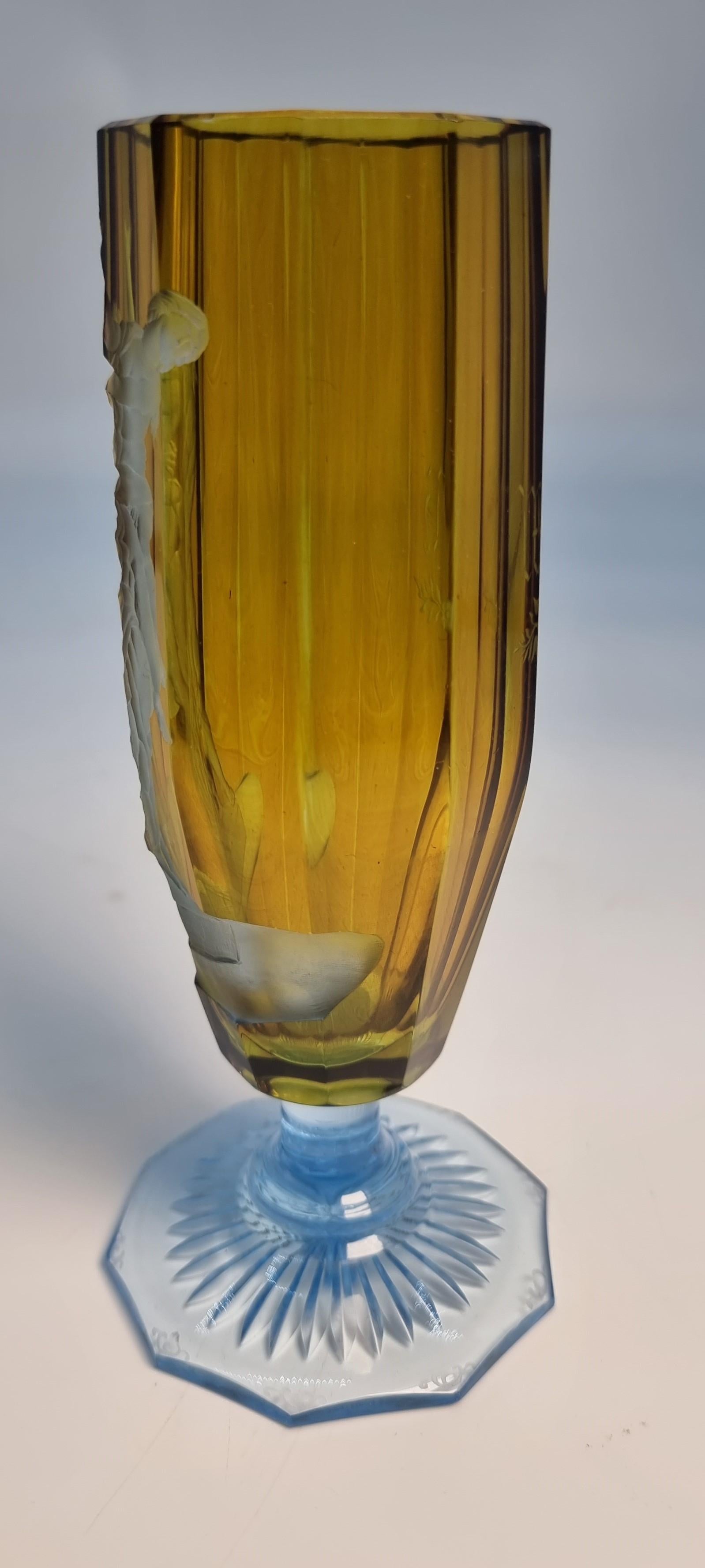 Late 19th Century antique intaglio engraved amber goblet depicting Proserpina and Jupiter c 1880 For Sale