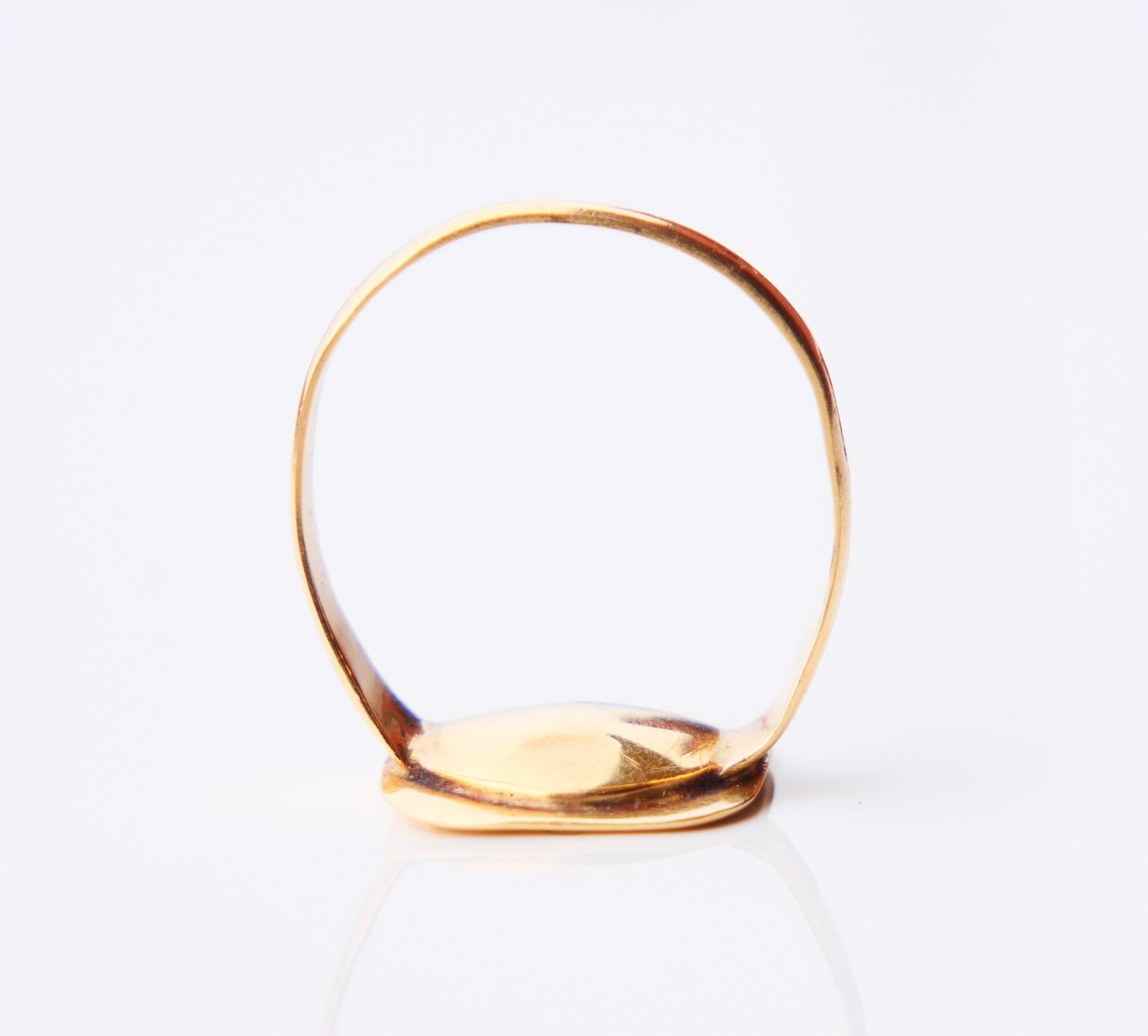 Antique Intaglio Signet Ring Carnelian solid 20K Gold Ø US8 / 3.7gr For Sale 4