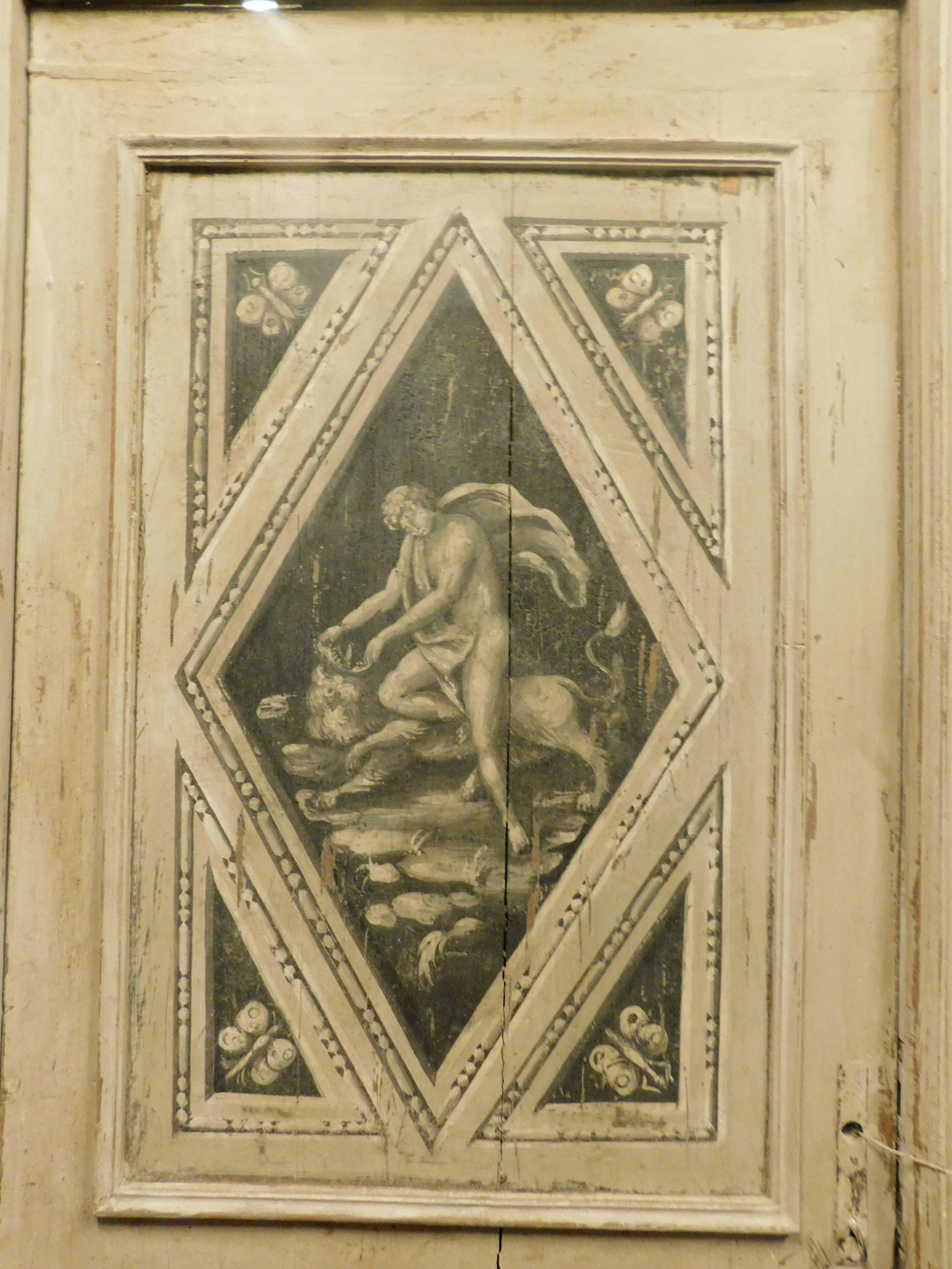 Antike Innentür, reich bemalt mit Originalrahmen, 18. Jahrhundert, Italien (18. Jahrhundert und früher) im Angebot