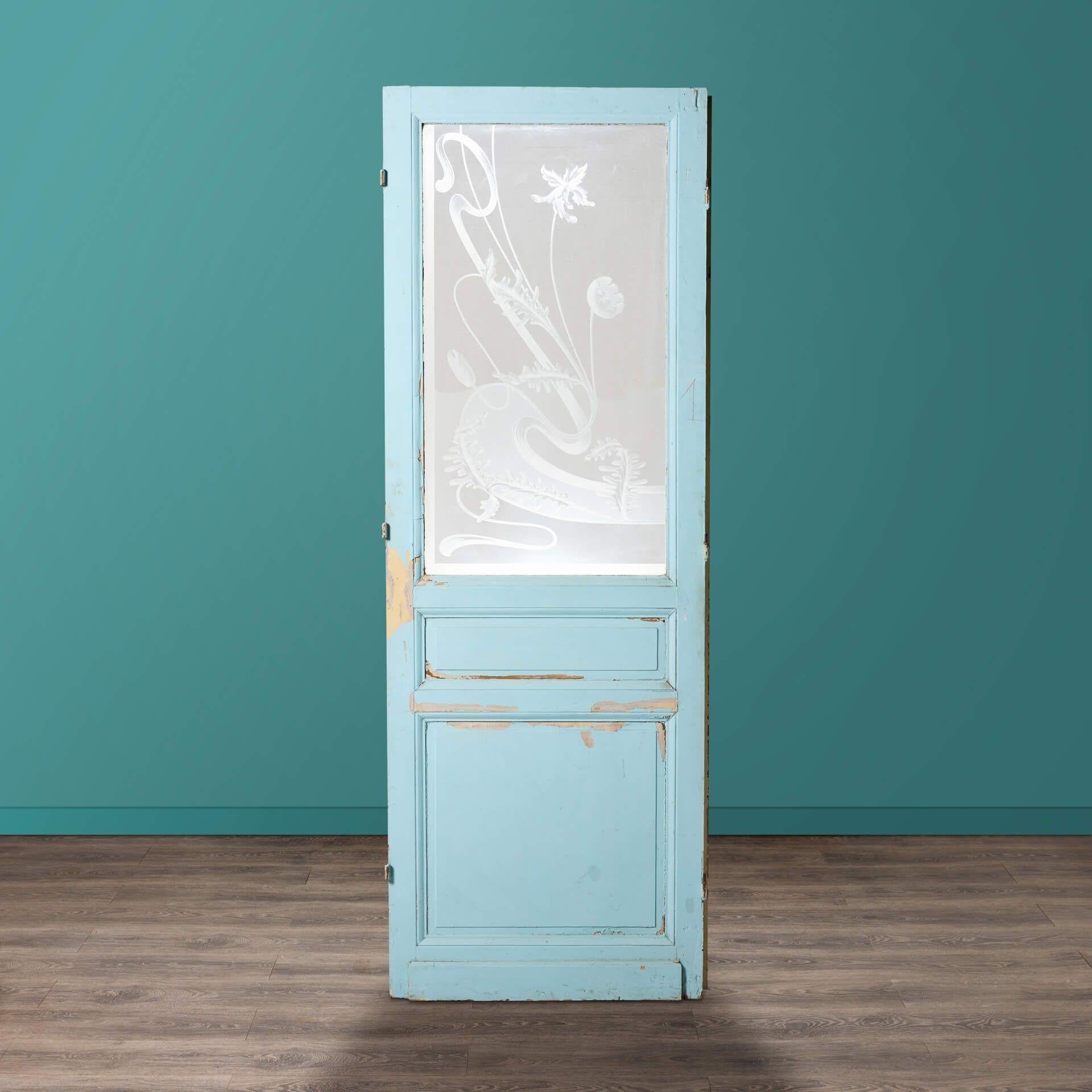 etched glass door panels