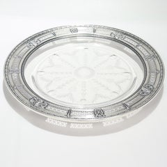 Antique International Sterling Silver Mounted Cut Glass Plate