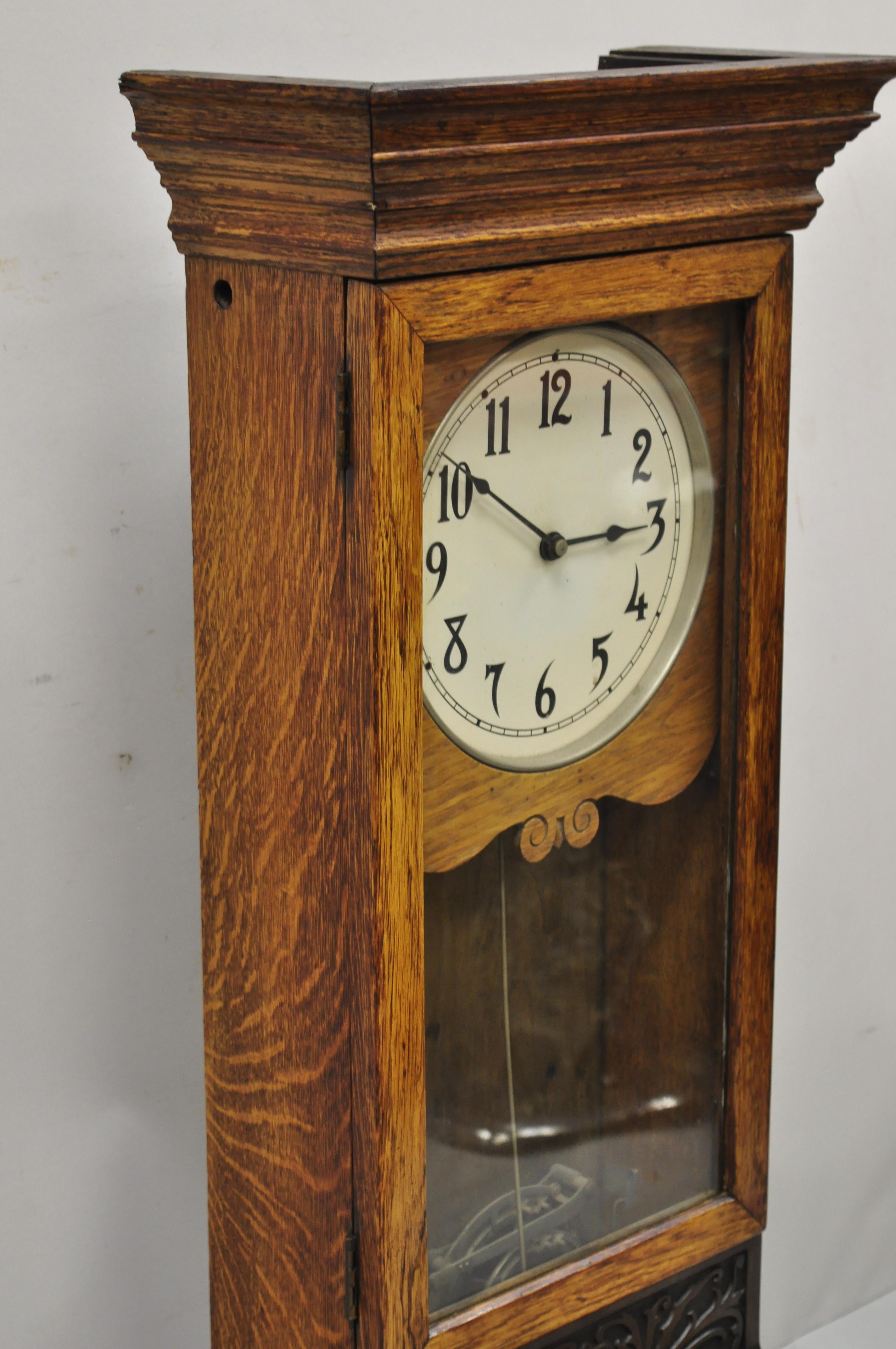 antique oak wall clock