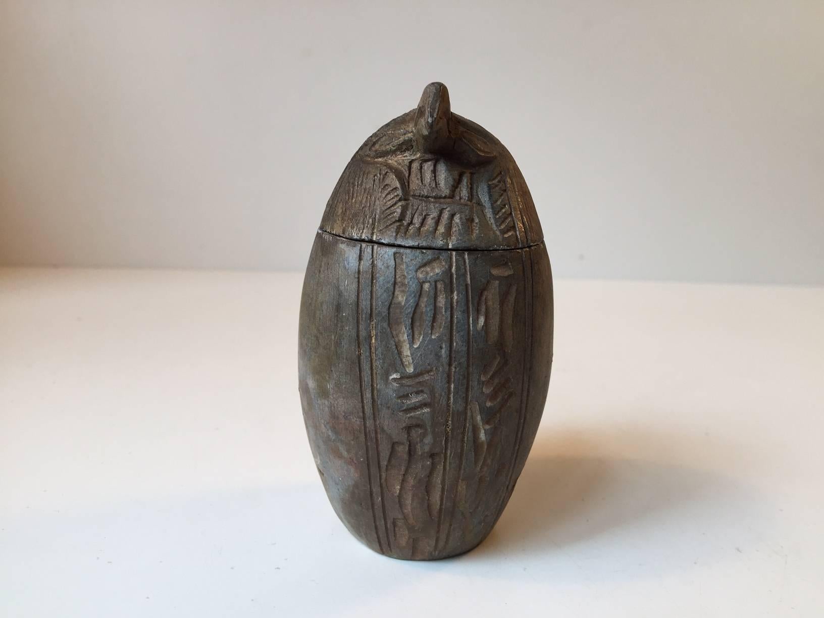 Antique Interpretation of Egyptian Canopic Stone Jar with Qebsennuf/Hawk's Head 3