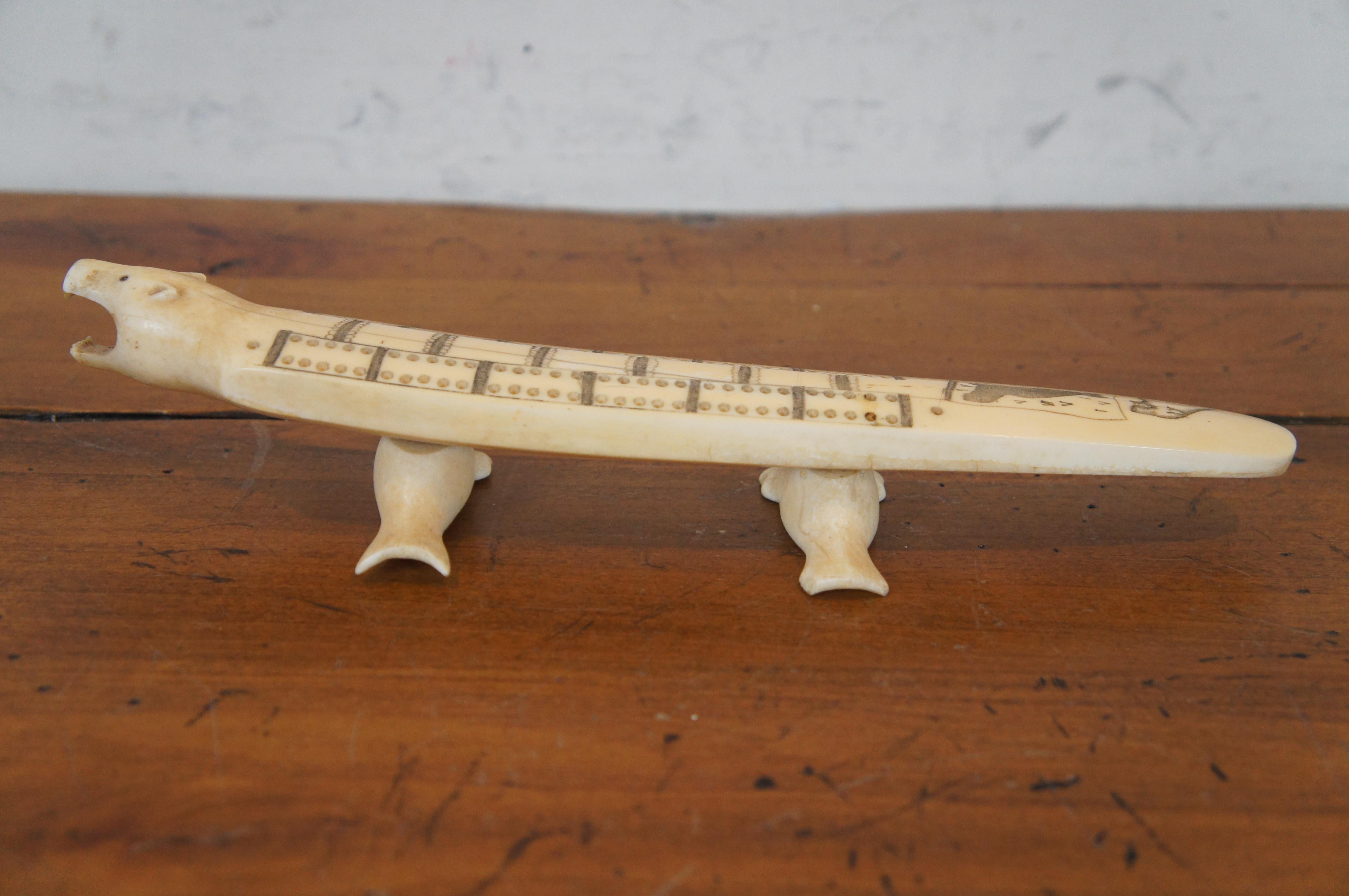 antique ivory cribbage board