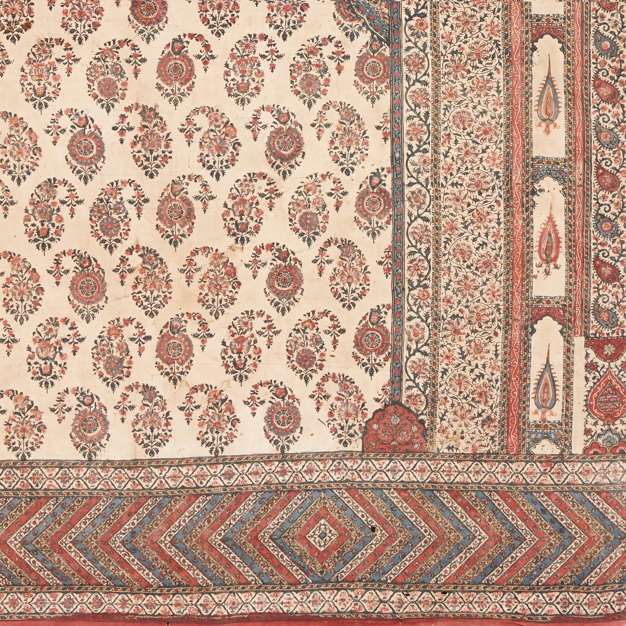 Persian Antique Iranian Kalamkari Prayer Mat For Sale