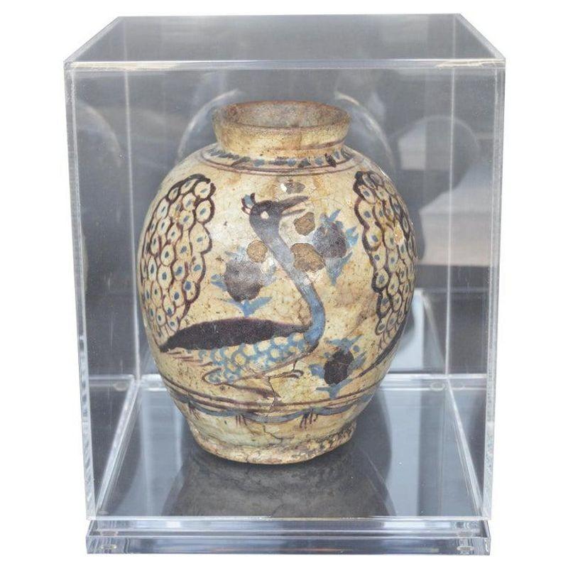 19th Century Antique Iranian Vase In Good Condition For Sale In Los Angeles, CA