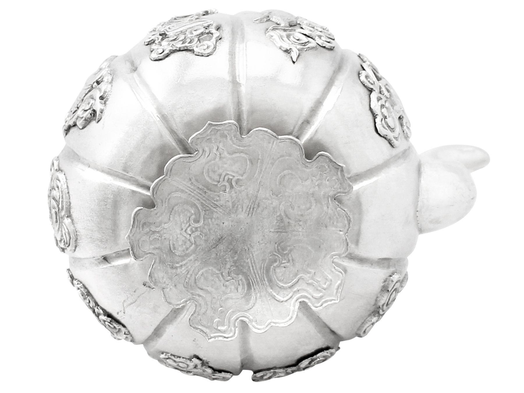 Antike irakische Miniatur-Teekanne aus Silber und Lapislazuli, um 1920 im Angebot 7