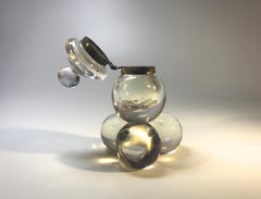 Antique Iridescent Glass Soap Bubble Inkwell Victorian Bohemia Harrach, 1800s