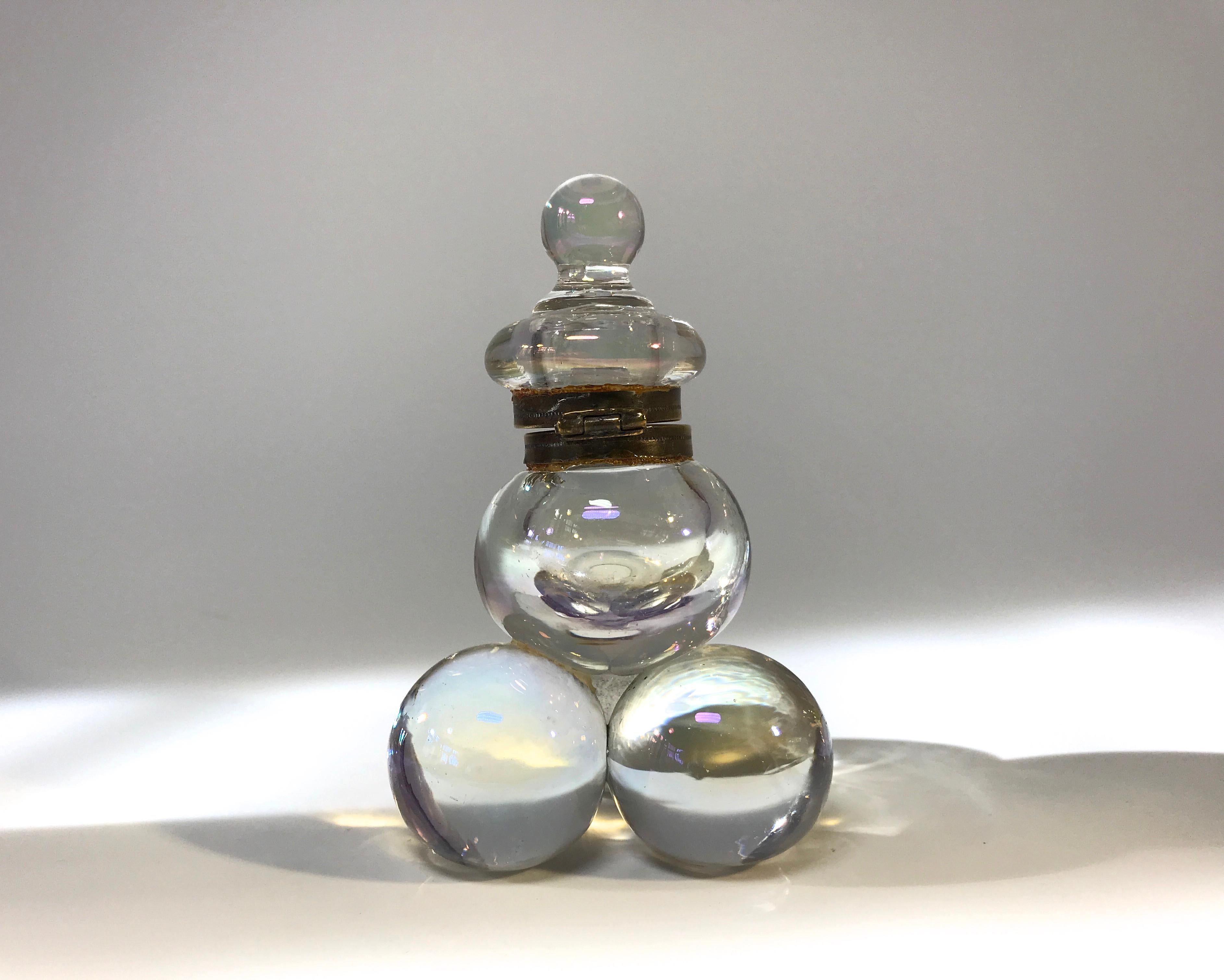 antique glass inkwell